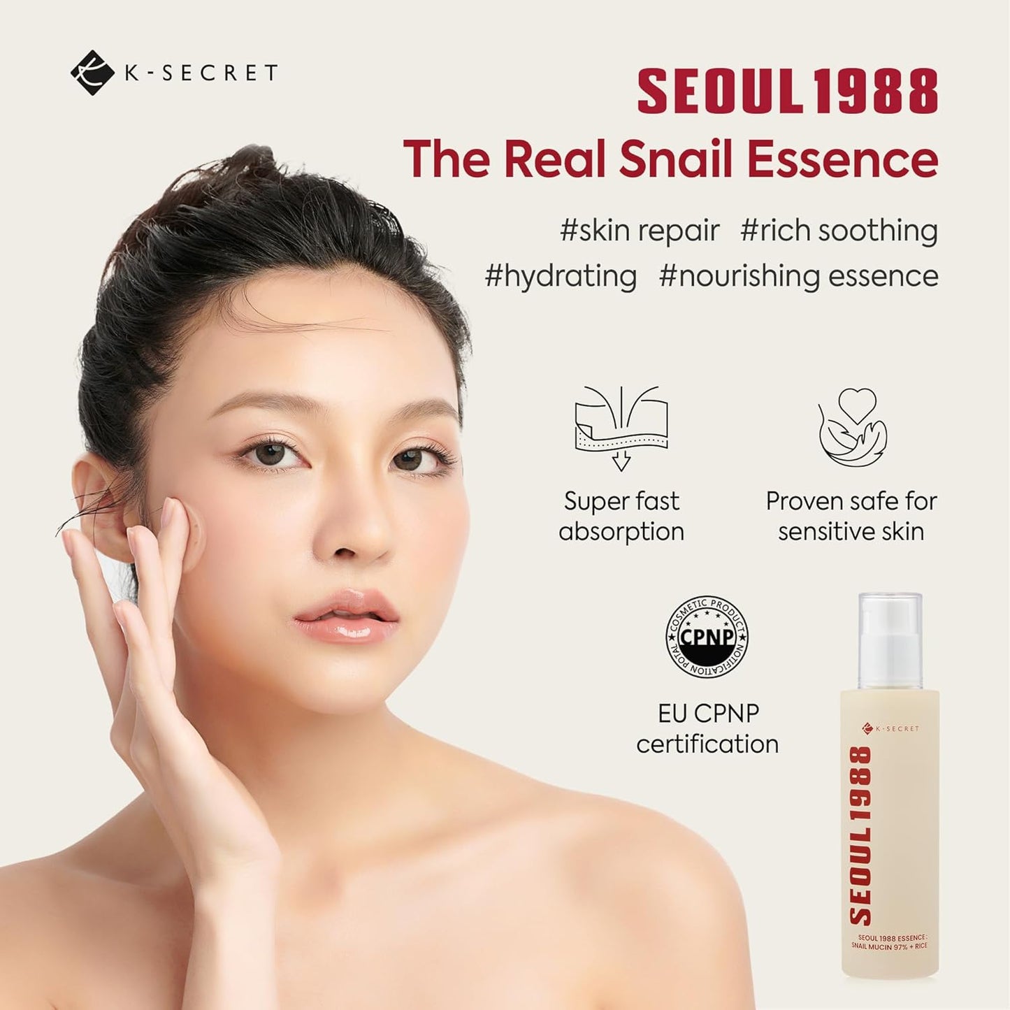 KSECRET - SEOUL 1988 Essence : Snail Mucin 97% + Rice