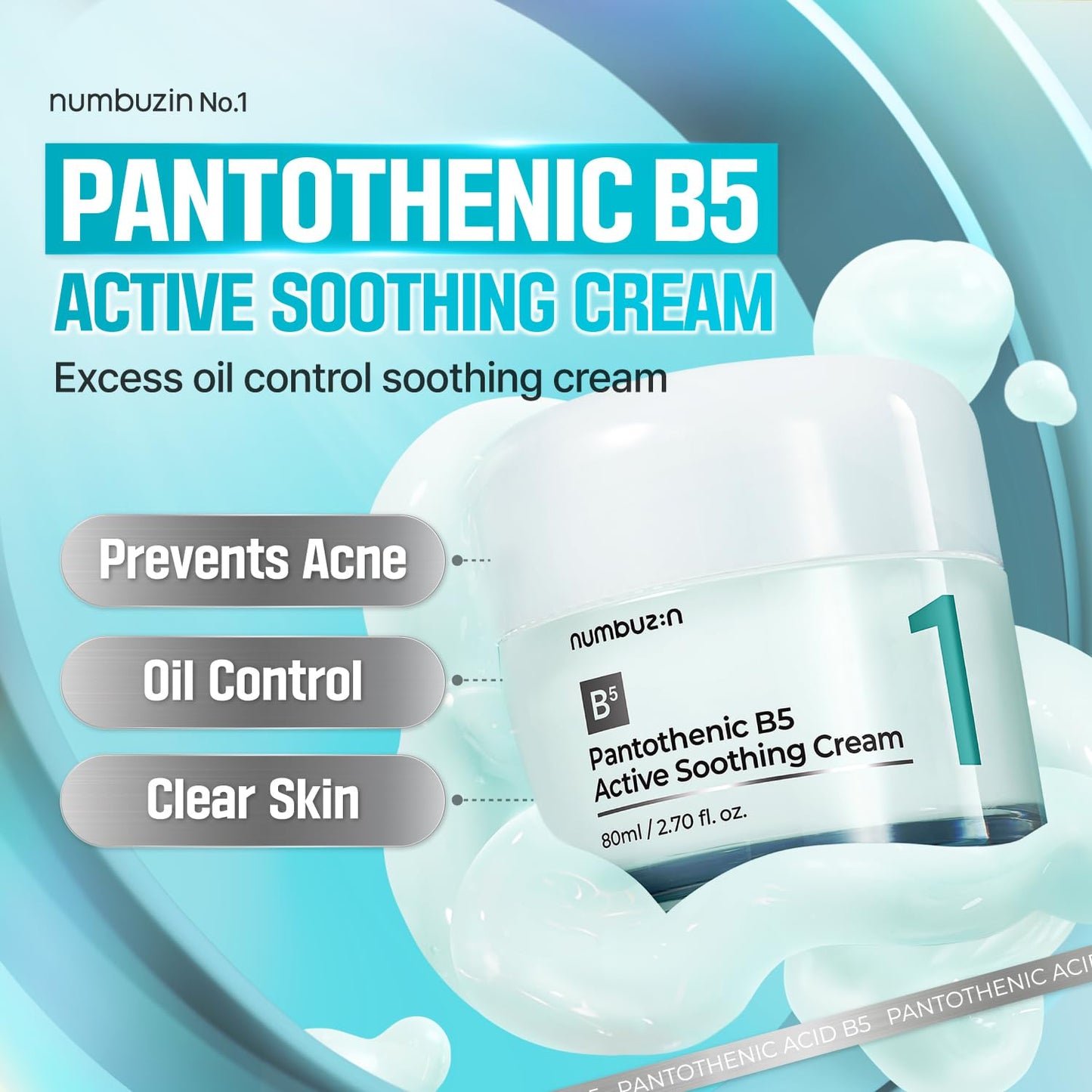 numbuzin - No.1 Pantothenic B5 Active Soothing Cream - Crème apaisante