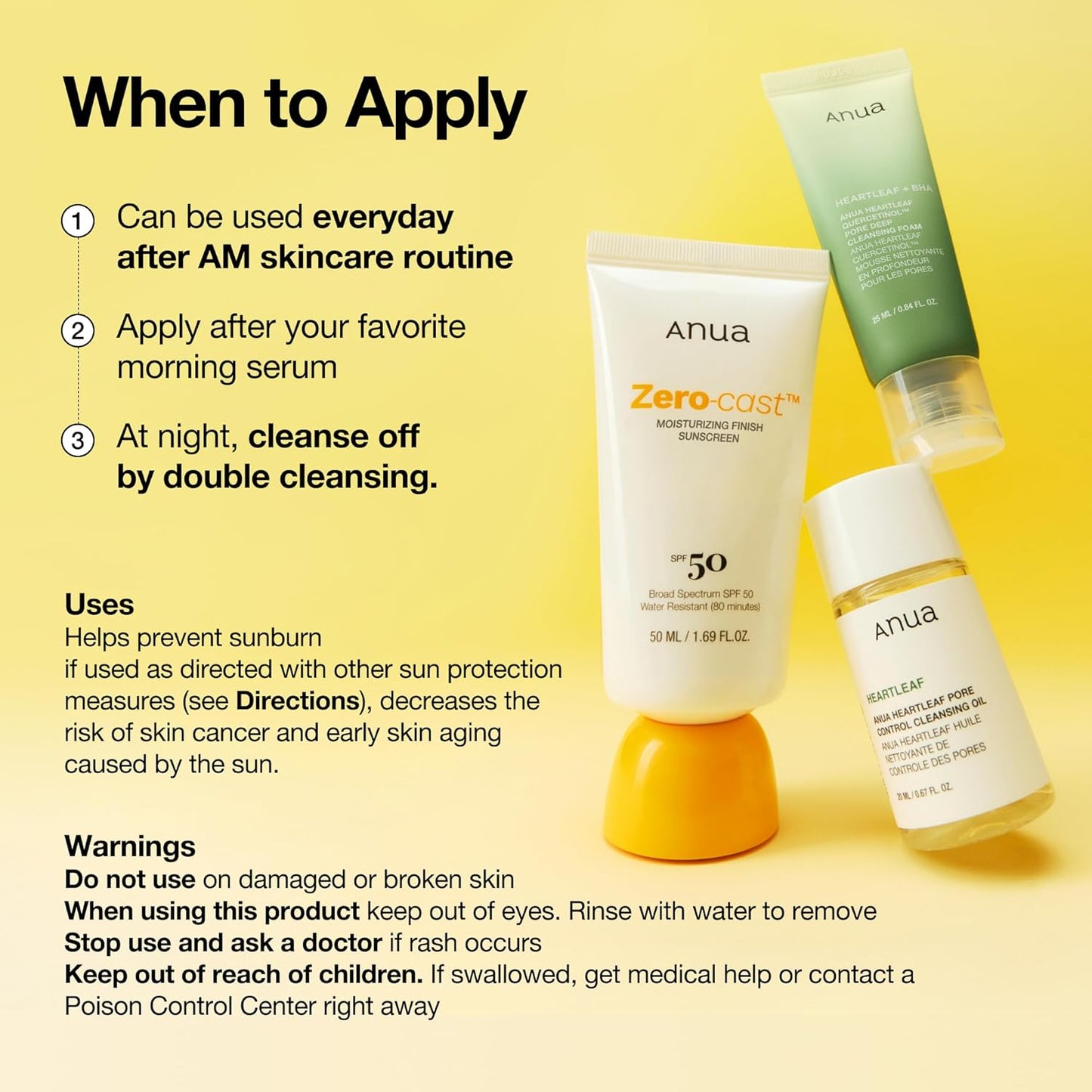 Anua - Zero-Cast Moisturizing Finish Sunscreen
