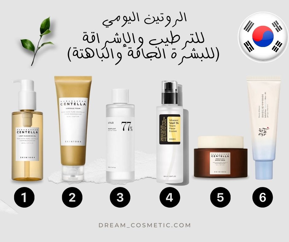 الروتين اليومي للترطيب والإشراقة (للبشرة الجافة والباهتة)