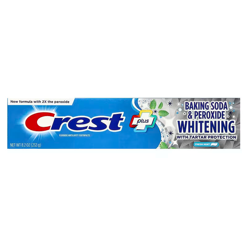 Crest, Plus, Dentifrice au fluorure, Action blanchissante