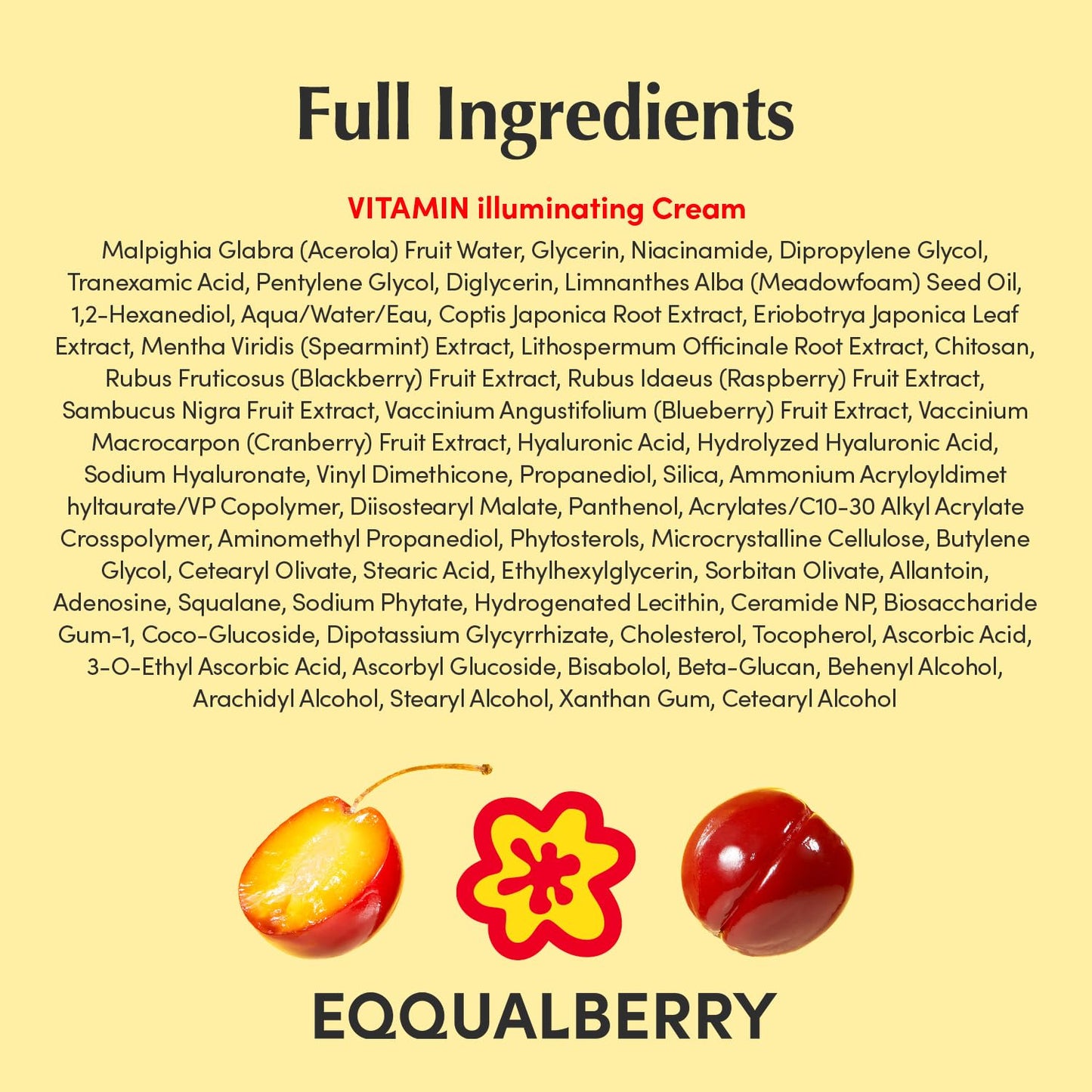 EQQUALBERRY - Vitamin Illuminating Cream