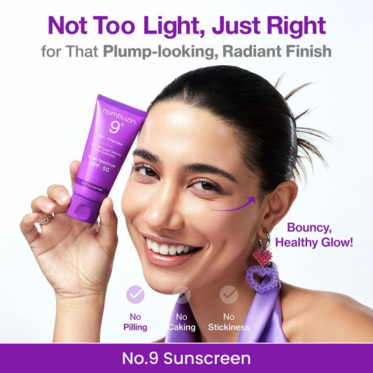 numbuzin No.9 Sunscreen | Super Defense Glow Sunscreen | Broad Spectrum SPF 50 | For All Skin Types & Skin Tones | Glowing,...